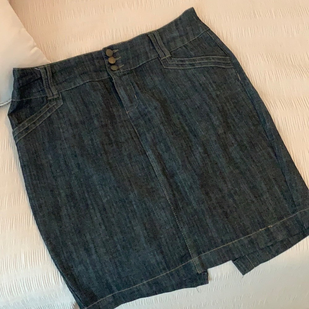 Knee length jean skirt